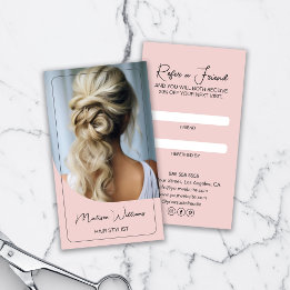 Carte De Référencement Liste de cheveux rose moderne