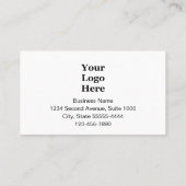 Carte De Référencement Logo d'entreprise noir et blanc marqué (Dos)