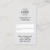 Carte De Référencement Logo d'entreprise simple et minimal (Dos)