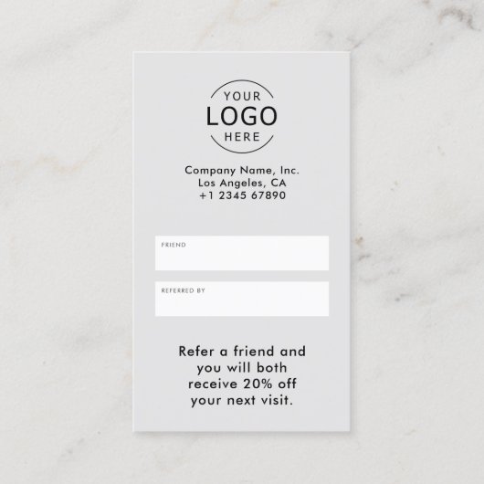 Carte De Référencement Logo d'entreprise simple et minimal (Dos)