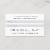 Carte De Référencement Logo Élégant ciseaux floraux de cuivre | Salon (Dos)