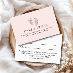Carte De Référencement Logo Empreinte de Bébé Fleur Colorée