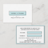 Carte De Référencement Logo féminin | Bleu | professionnel chic (Devant / Derrière)