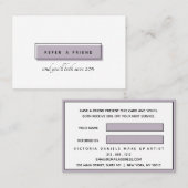 Carte De Référencement Logo féminin | Lavande | professionnel chic (Devant / Derrière)