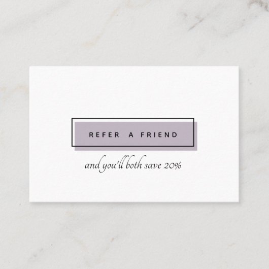 Carte De Référencement Logo féminin | Lavande | professionnel chic (Devant)