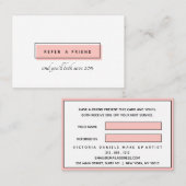 Carte De Référencement Logo féminin | Rose | professionnel chic (Devant / Derrière)