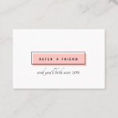 Carte De Référencement Logo féminin | Rose | professionnel chic (Devant)