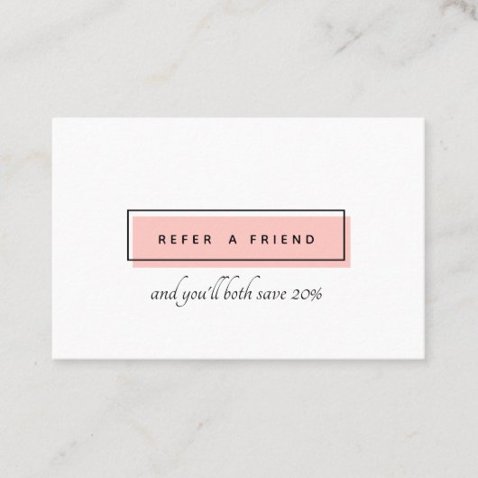 Carte De Référencement Logo féminin | Rose | professionnel chic (Devant)