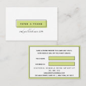 Carte De Référencement Logo féminin | Vert | professionnel chic (Devant / Derrière)