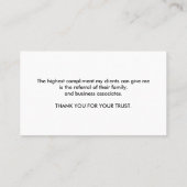 Carte De Référencement LOGO Maison noire agent immobilier professionnel (Dos)