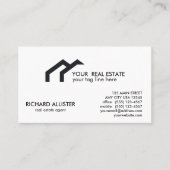 Carte De Référencement LOGO Maison noire agent immobilier professionnel (Devant)