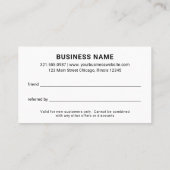 Carte De Référencement Logo Professionnel Minimal Moderne Simple (Dos)