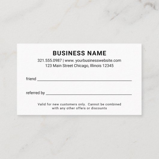 Carte De Référencement Logo Professionnel Minimal Moderne Simple (Dos)