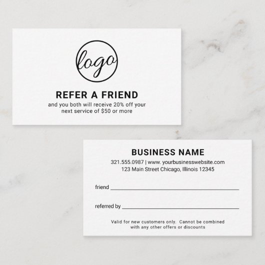 Carte De Référencement Logo Professionnel Minimal Moderne Simple (Devant / Derrière)