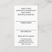 Carte De Référencement Logo Promotionnel Personnalisé – Aucune Commande M (Dos)