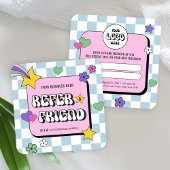 Carte De Référencement Logo Retro Super tendance Rose Bleu Référer un ami