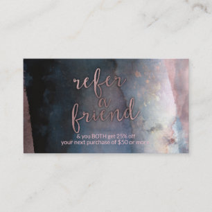 Carte De Référencement L'or bleu et rose d'aquarelle moderne se réfèrent