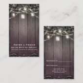 Carte De Référencement Lumières en bois rustique et jarres Mason aiguiser (Devant / Derrière)