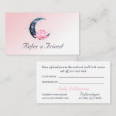 Carte De Référencement Lune rose Lotus (Devant / Derrière)