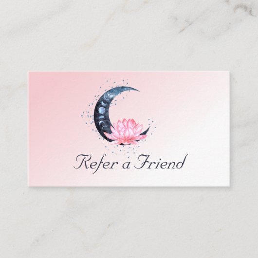 Carte De Référencement Lune rose Lotus (Devant)