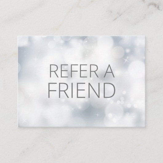 Carte De Référencement Luxe Silver Bokeh Salon Spa client (Devant)