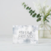 Carte De Référencement Luxe Silver Bokeh Salon Spa client (Debout devant)