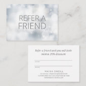 Carte De Référencement Luxe Silver Bokeh Salon Spa client (Devant / Derrière)