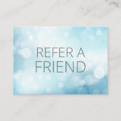 Carte De Référencement Luxueux Blue Bokeh Salon Spa client (Devant)