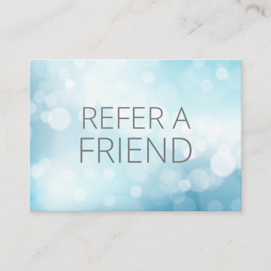 Carte De Référencement Luxueux Blue Bokeh Salon Spa client (Devant)