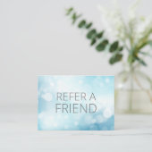 Carte De Référencement Luxueux Blue Bokeh Salon Spa client (Debout devant)