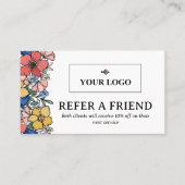 Carte De Référencement Magnifique logo floral corallien jaune bleu (Devant)