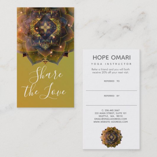 Carte De Référencement Mandala de l'âme gitane (Devant / Derrière)