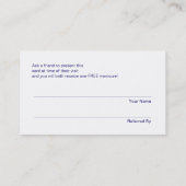 Carte De Référencement Manicurist Nail Salon Référer Un Ami (Dos)