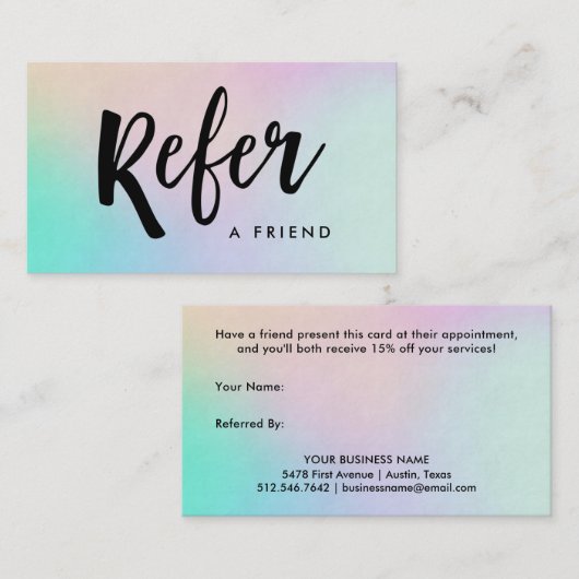 Carte De Référencement Manuscrit manuscrit moderne | olographe (Devant / Derrière)