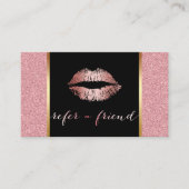 Carte De Référencement Maquillage Artiste Rose Gold Parties scintillant L (Devant)