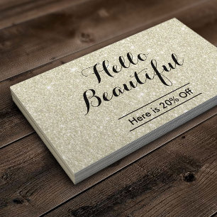 Carte De Référencement Maquillage Artiste Salon de cheveux Élégant Ivoire