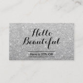 Carte De Référencement Maquillage Artiste Salon des cheveux moderne Argen (Devant)