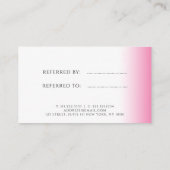 Carte De Référencement Maquillage et cheveux blanc rose et gris (Dos)