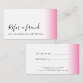 Carte De Référencement Maquillage et cheveux blanc rose et gris (Devant / Derrière)