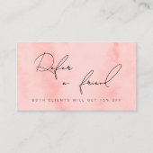 Carte De Référencement Maquillage et cheveux d'aquarelle rose vif moderne (Devant)