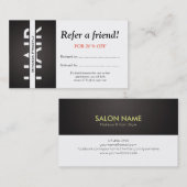 Carte De Référencement Maquillage moderne noir blanc cheveux aiguiser une (Devant / Derrière)