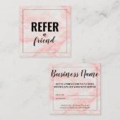 Carte De Référencement Marbre blanc Fille Rose tendance (Devant / Derrière)