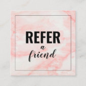 Carte De Référencement Marbre blanc Fille Rose tendance (Devant)