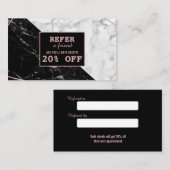 Carte De Référencement Marbre blanc noir maquillage d'or Artiste référenc (Devant / Derrière)