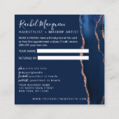 Carte De Référencement Marbre d'agate d'or Rose bleu marine (Dos)