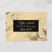 Carte De Référencement Marbre de luxe et élégant noir et or (Devant)