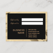 Carte De Référencement Marbre de luxe et élégant noir et or (Dos)