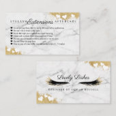 Carte De Référencement Marbre d'or Mascara OEil Lashes (Devant / Derrière)