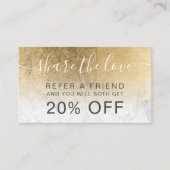 Carte De Référencement Marbre doré chic moderne à l'ombre professionnel (Devant)