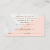 Carte De Référencement Marbre géométrique rose vif moderne (Dos)